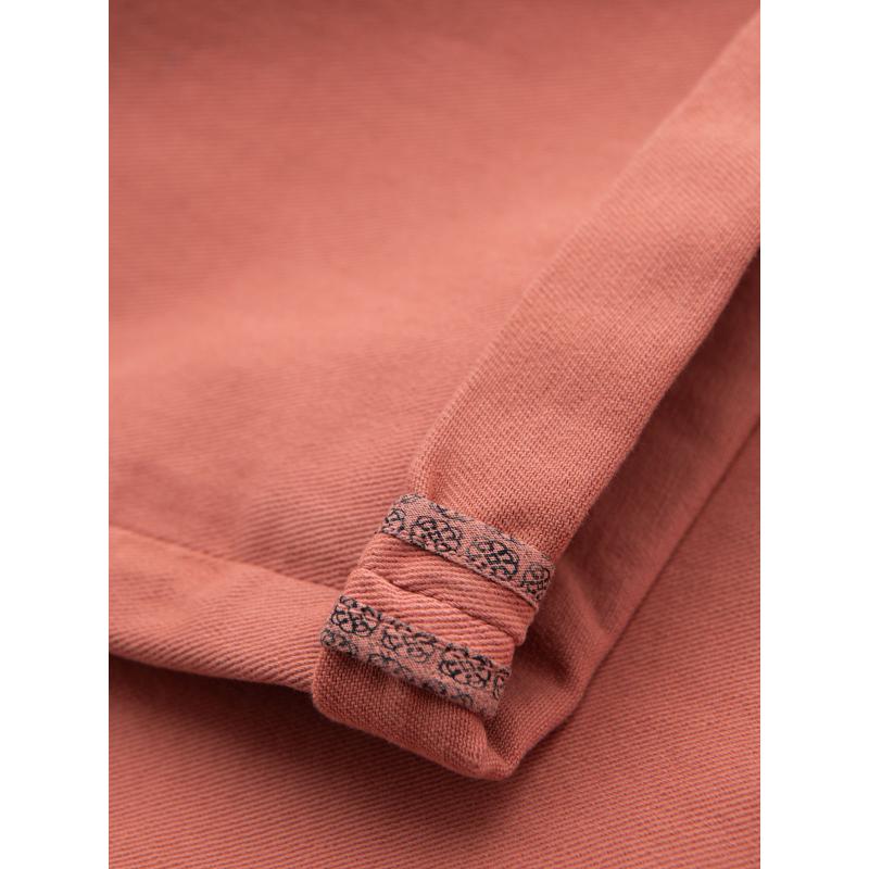 Pánske klasické džínsové šortky s vyhrnutými nohavicami – koralové V6 OM-SRDS-0162