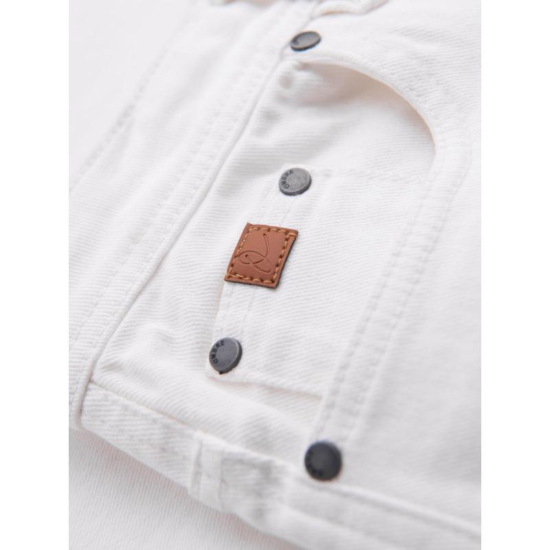 Pánské džínové kraťasy s klasickým střihem - bílé V1 OM-SRDS-0171