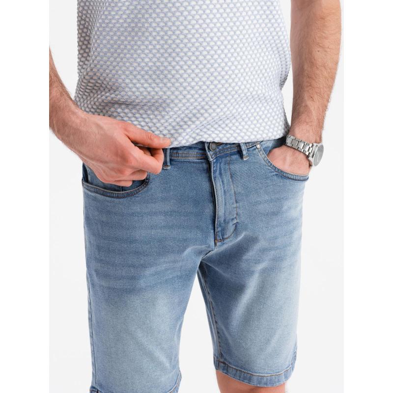 Férfi klasszikus szabású farmerrövidnadrág - világoskék V2 OM-SRDS-0171