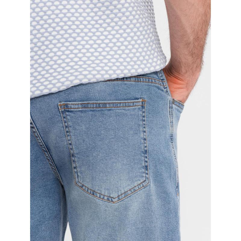 Férfi klasszikus szabású farmerrövidnadrág - világoskék V2 OM-SRDS-0171