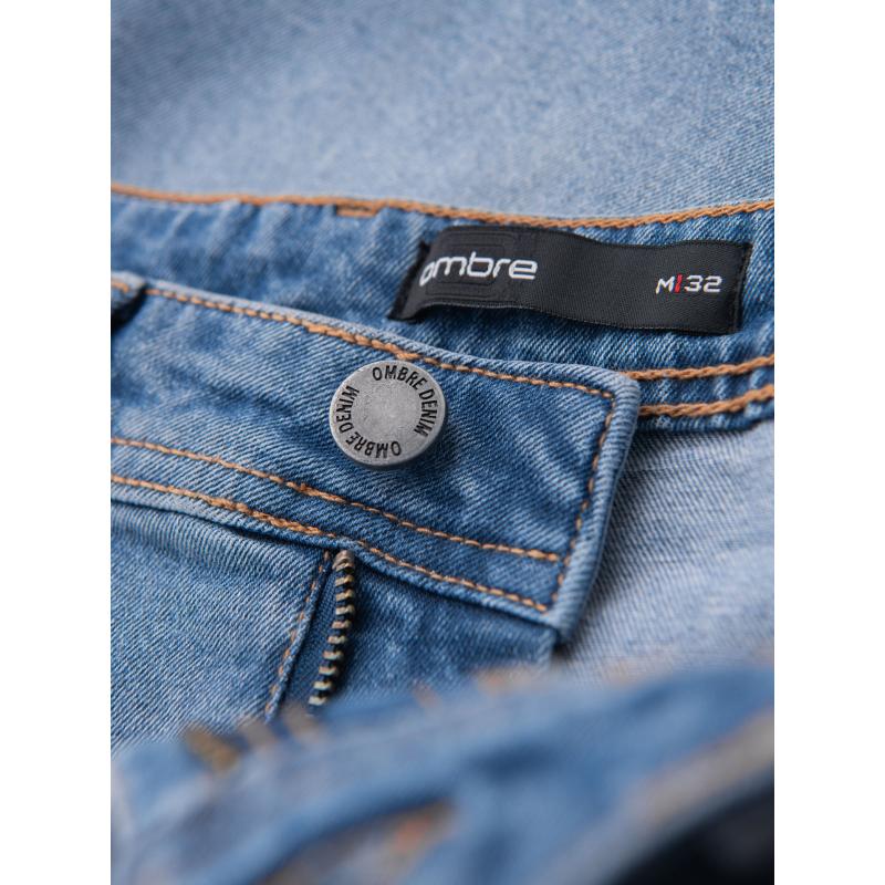 Férfi klasszikus szabású farmerrövidnadrág - világoskék V2 OM-SRDS-0171