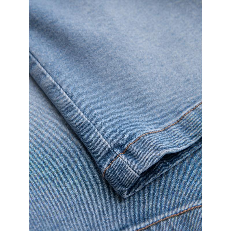 Férfi klasszikus szabású farmerrövidnadrág - világoskék V2 OM-SRDS-0171