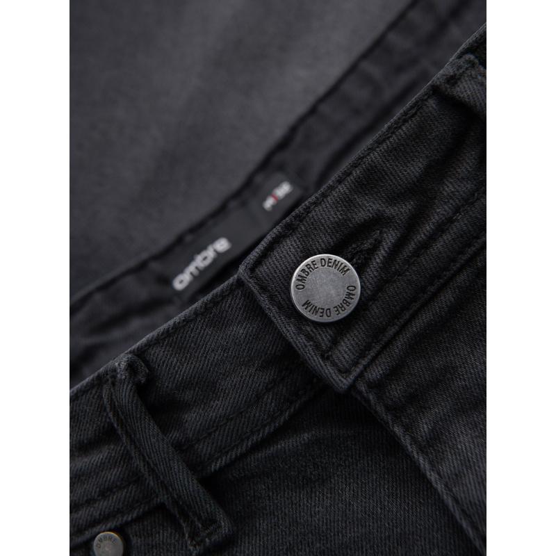 Pánské džínové kraťasy s klasickým střihem - černé V4 OM-SRDS-0171