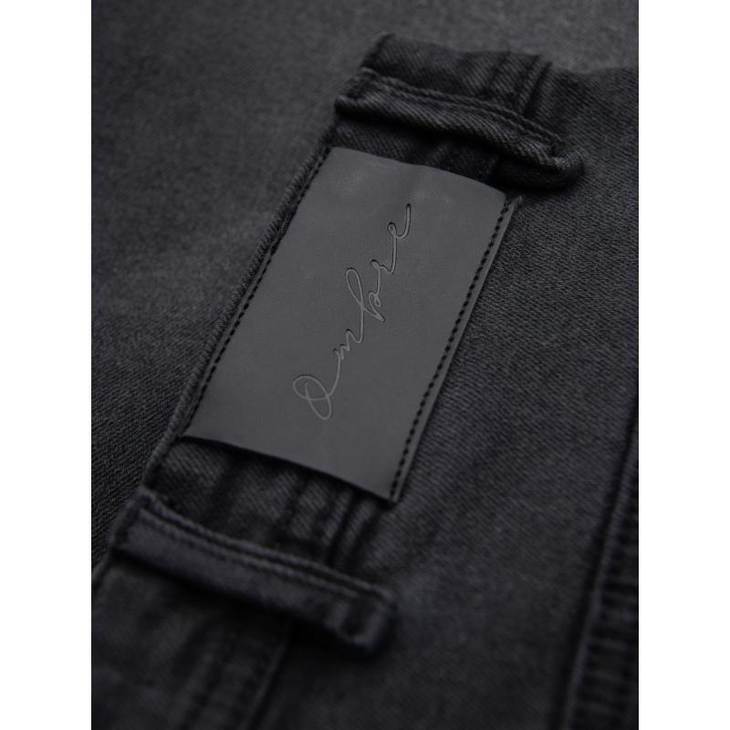 Pánské džínové kraťasy s klasickým střihem - černé V4 OM-SRDS-0171