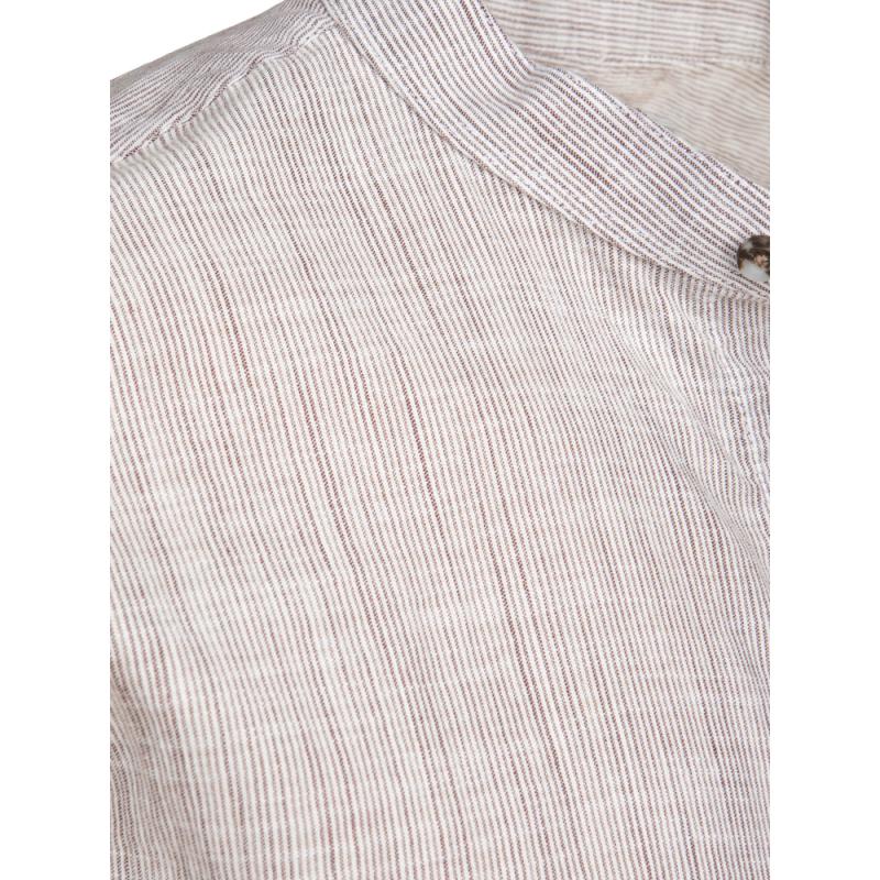 Pánska košeľa s golierom a dlhými rukávmi, hnedá