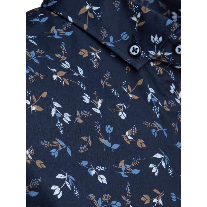 Férfi ing, rövid ujjú, sötétkék