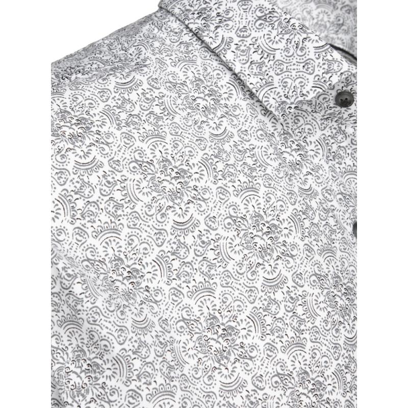 Férfi rövid ujjú ing, világosszürke mintás