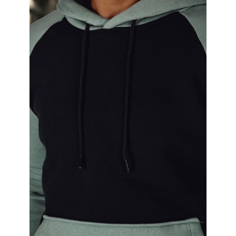 Férfi alap pulóver kapucnival, fekete