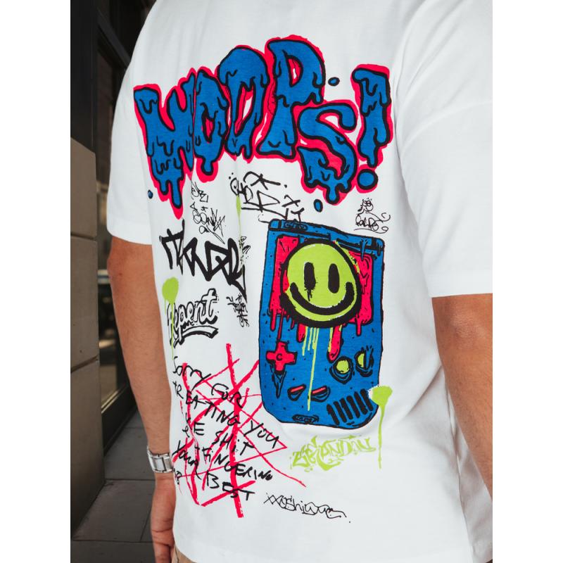Pánské tričko s potiskem bílé