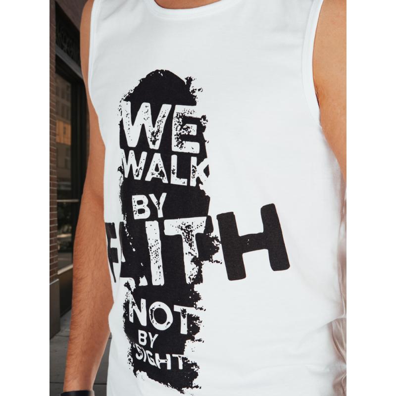 Pánské tričko bez rukávů bílé