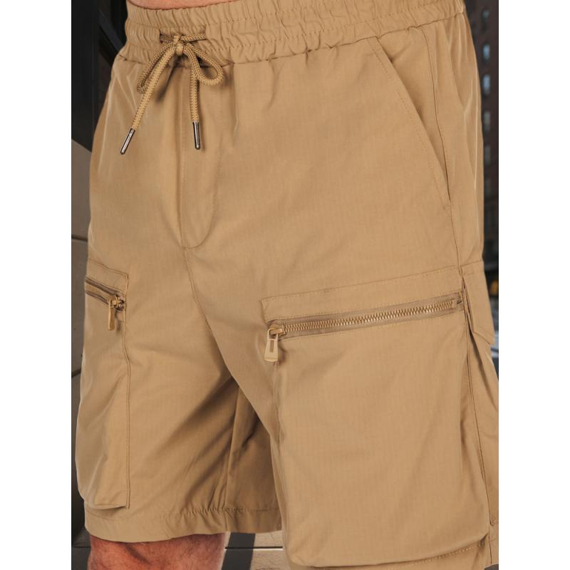 Pánske látkové šortky khaki