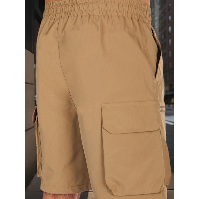 Pánske látkové šortky khaki