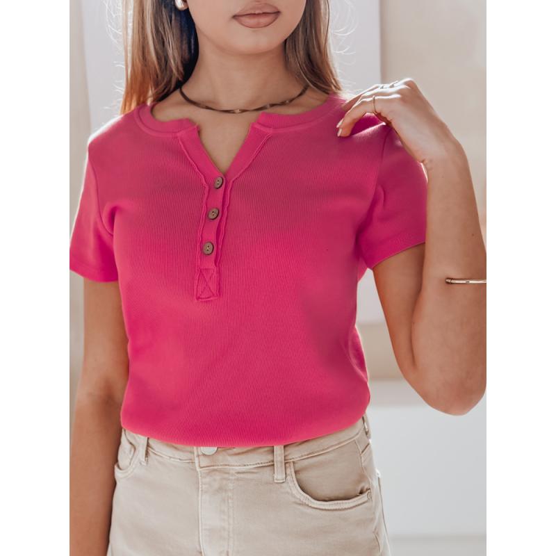 Dámská žebrovaná blůza KISS LOOK růžová