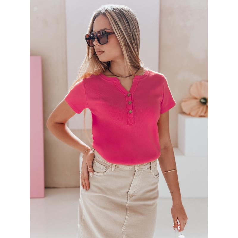 Dámská žebrovaná blůza KISS LOOK růžová