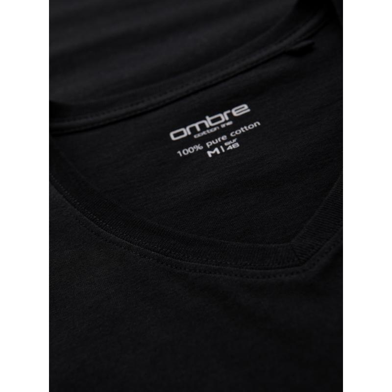 Pánske klasické bavlnené tričko BASIC s okrúhlym výstrihom – čierne V1 OM-TSBS-0237
