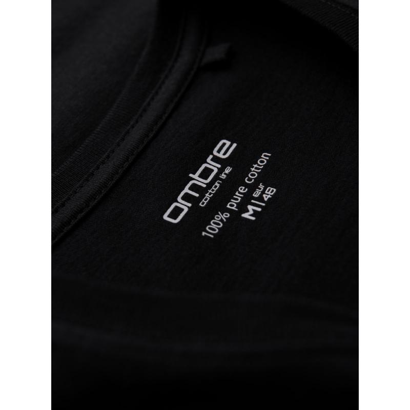 Pánske klasické bavlnené tričko BASIC s okrúhlym výstrihom – čierne V1 OM-TSBS-0237