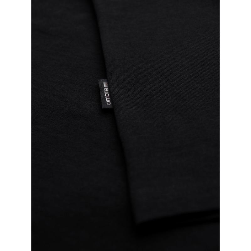 Pánske klasické bavlnené tričko BASIC s okrúhlym výstrihom – čierne V1 OM-TSBS-0237