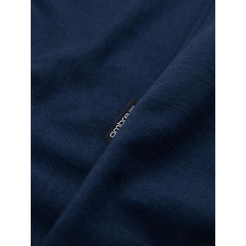 Pánské klasické bavlněné tričko BASIC s výstřihem do V – tmavě modré V2 OM-TSBS-0237