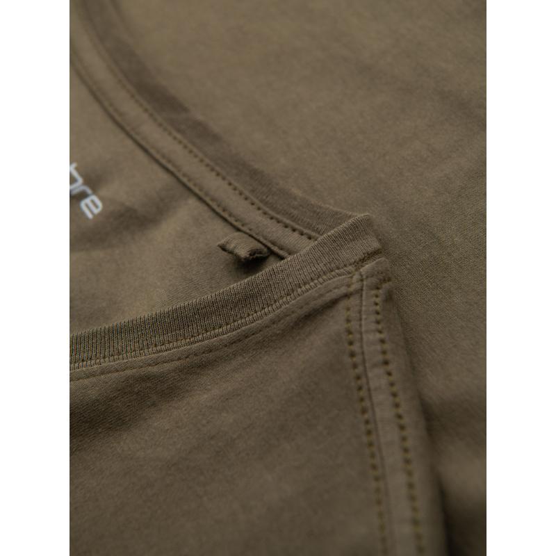 Pánske klasické bavlnené tričko BASIC s výstrihom do V - tmavo olivové V6 OM-TSBS-0237