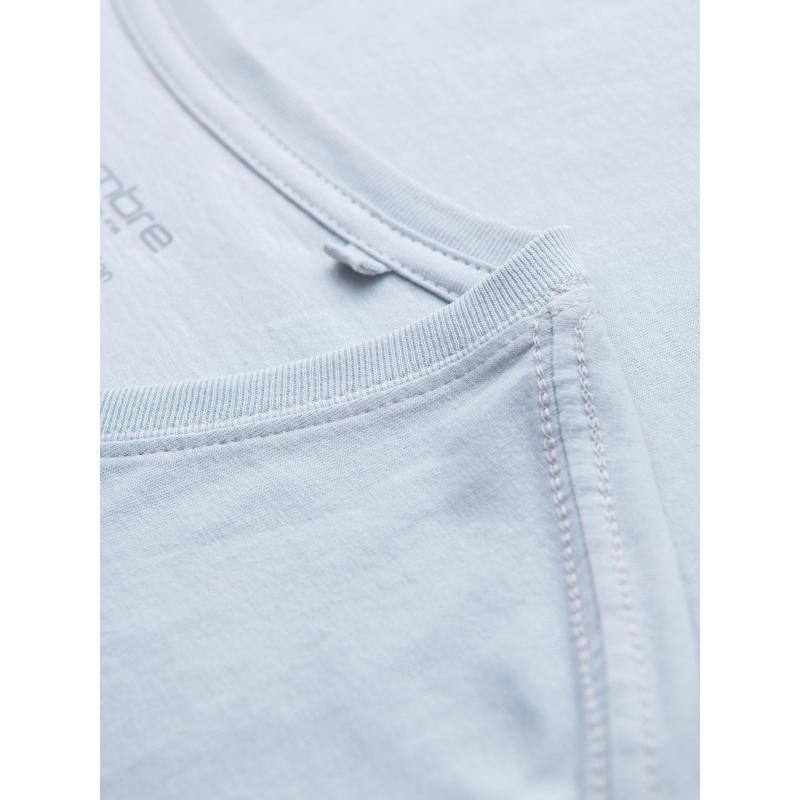 BASIC pánske klasické bavlnené tričko s okrúhlym výstrihom - svetlo šedé V23 OM-TSBS-0237