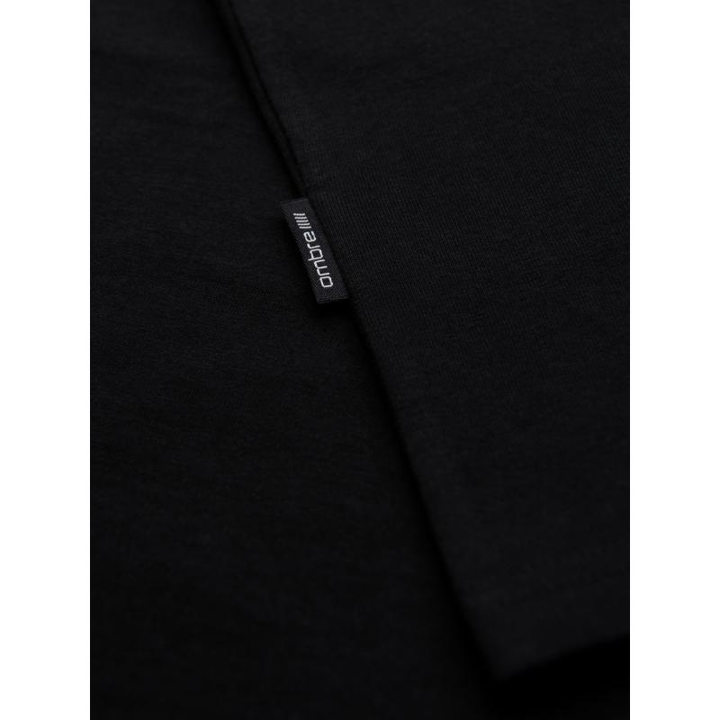 Klasické pánské bavlněné tričko BASIC – černé V1 OM-TSBS-0236