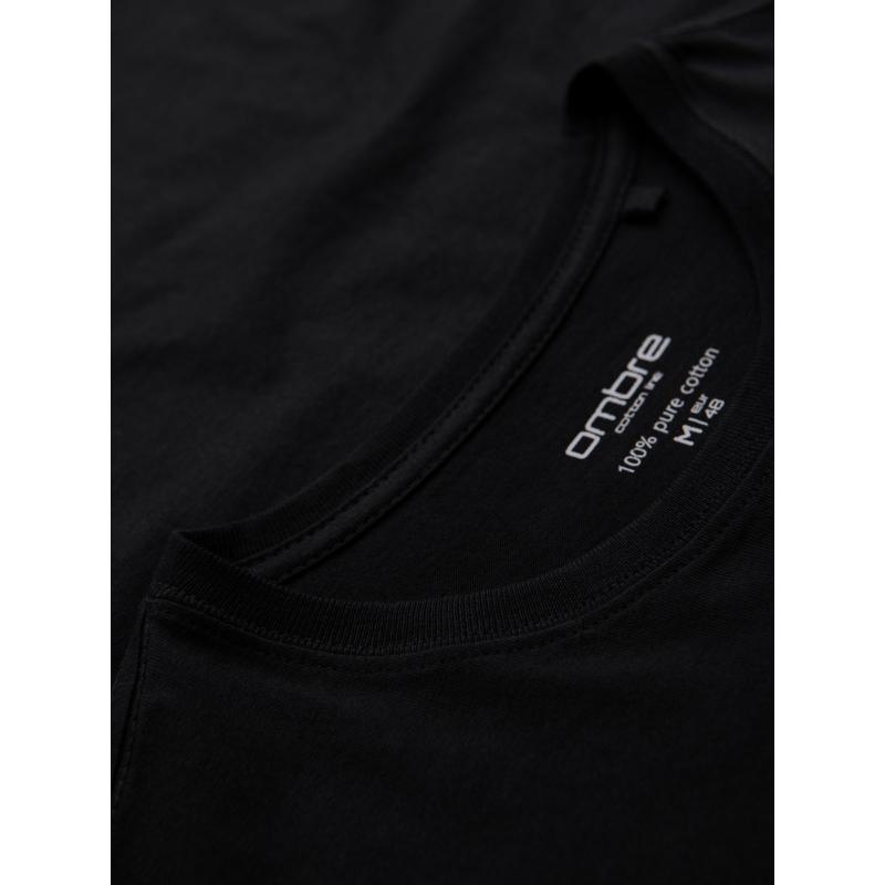 Klasické pánské bavlněné tričko BASIC – černé V1 OM-TSBS-0236