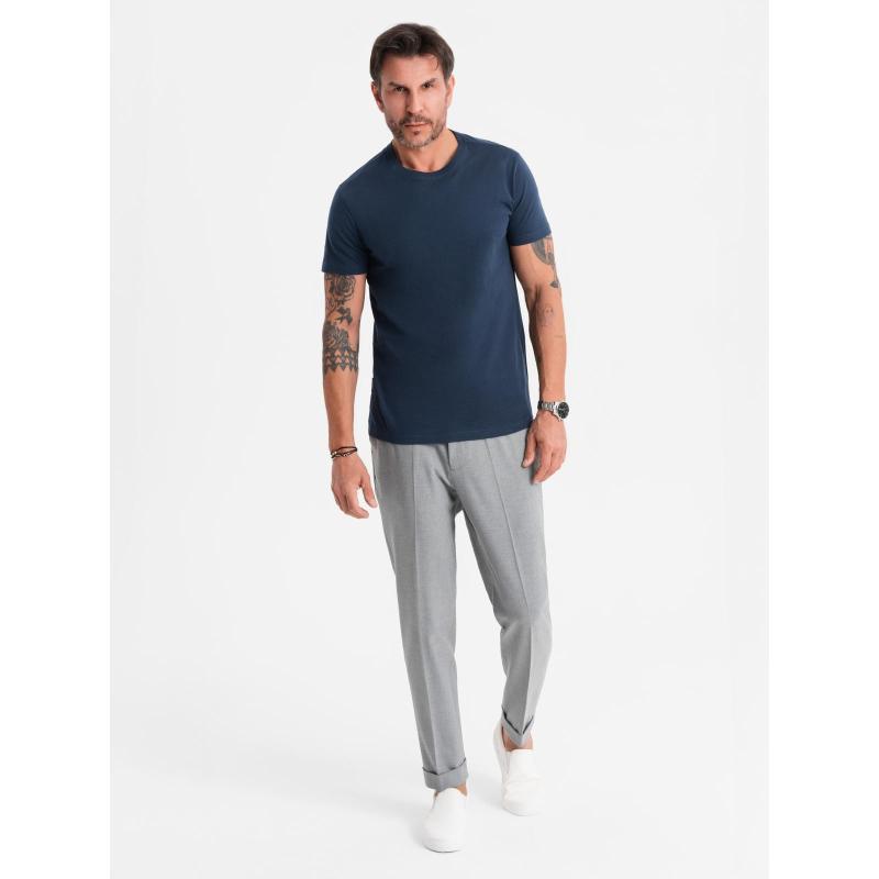 Klasické pánské bavlněné tričko BASIC – tmavě modré V2 OM-TSBS-0236