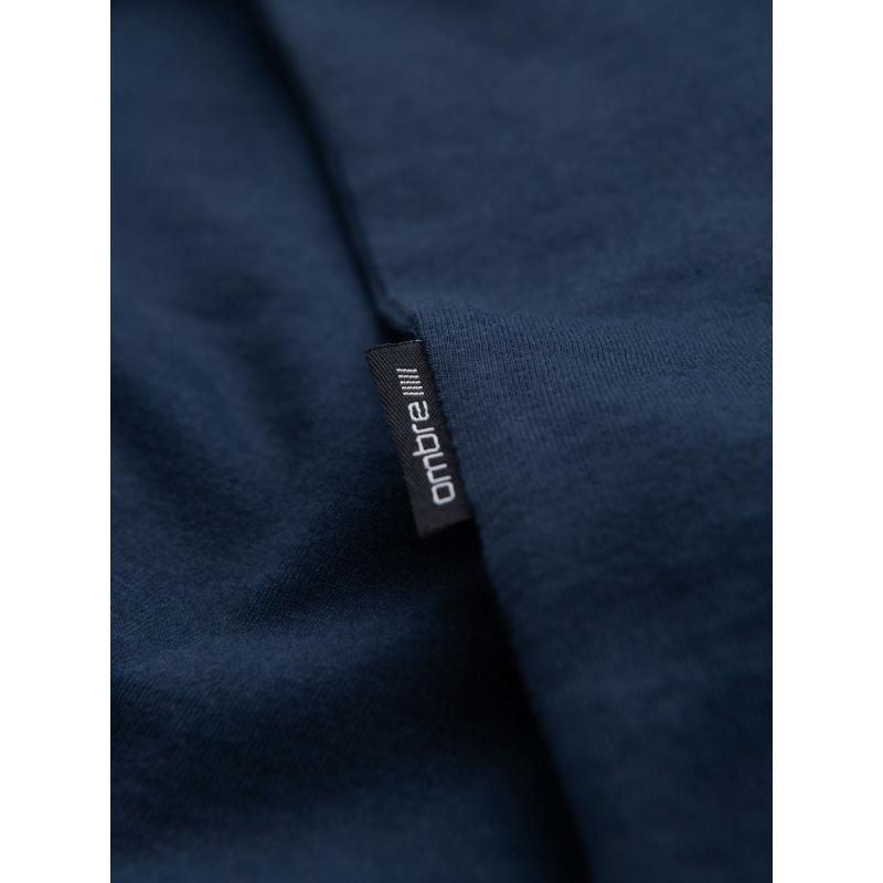 Klasické pánské bavlněné tričko BASIC – tmavě modré V2 OM-TSBS-0236