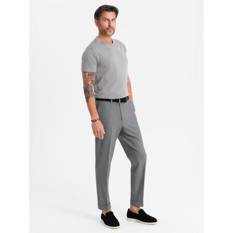 Férfi klasszikus pamut BASIC póló - szürke V3 OM-TSBS-0236