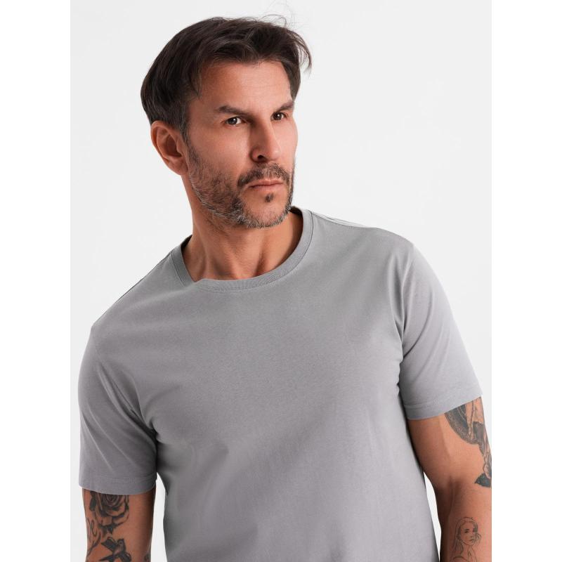 Férfi klasszikus pamut BASIC póló - szürke V3 OM-TSBS-0236