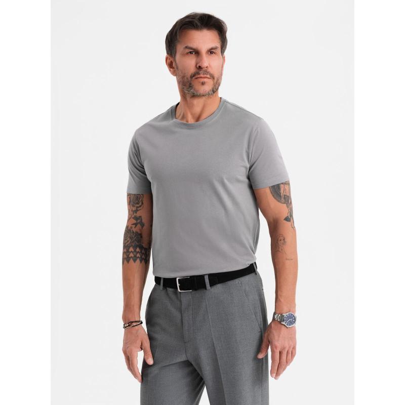 Férfi klasszikus pamut BASIC póló - szürke V3 OM-TSBS-0236