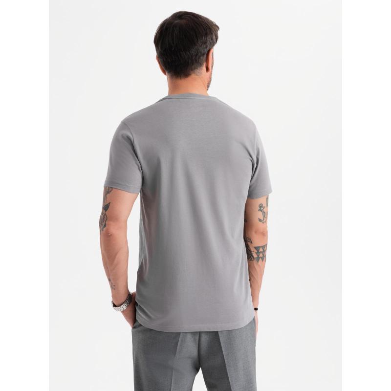 Férfi klasszikus pamut BASIC póló - szürke V3 OM-TSBS-0236