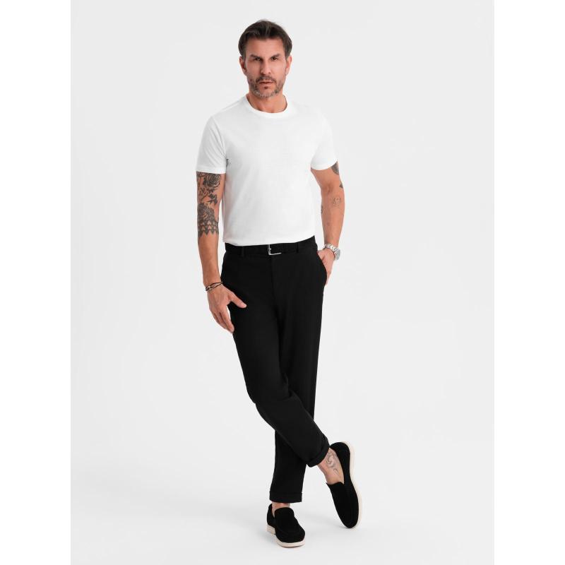 Pánské klasické bavlněné tričko BASIC – bílé V4 OM-TSBS-0236