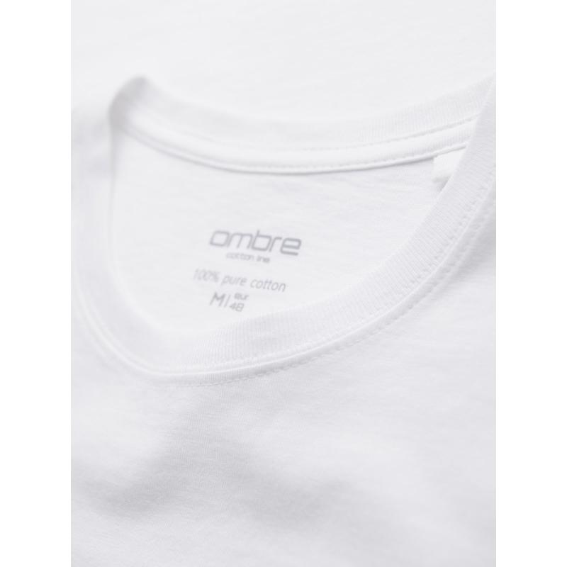 Pánské klasické bavlněné tričko BASIC – bílé V4 OM-TSBS-0236