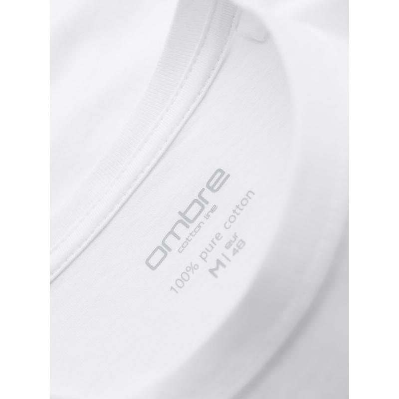 Pánské klasické bavlněné tričko BASIC – bílé V4 OM-TSBS-0236