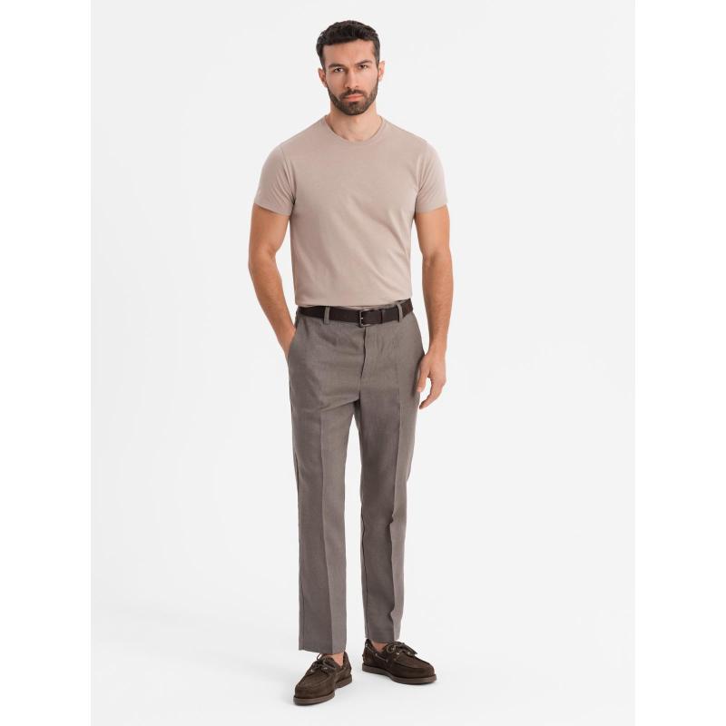 Klasszikus BASIC férfi pamut póló - homok V11 OM-TSBS-0236