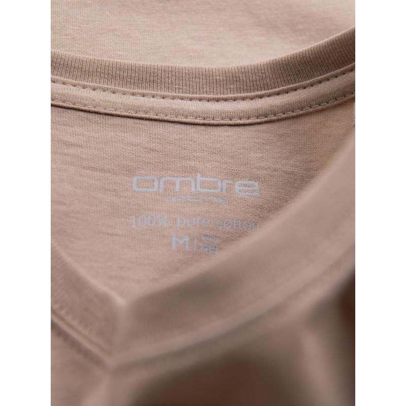 Klasszikus BASIC férfi pamut póló - homok V11 OM-TSBS-0236