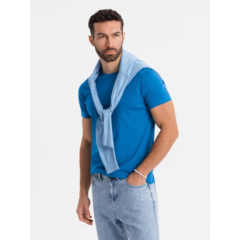 Klasszikus BASIC férfi pamut póló - homok V11 OM-TSBS-0236