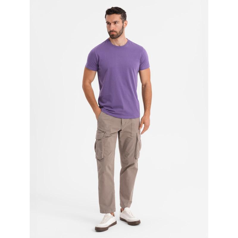 Klasszikus BASIC férfi pamut póló - lila V13 OM-TSBS-0236