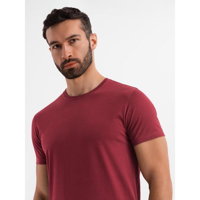 Klasszikus BASIC férfi pamut póló - bordó V16 OM-TSBS-0236