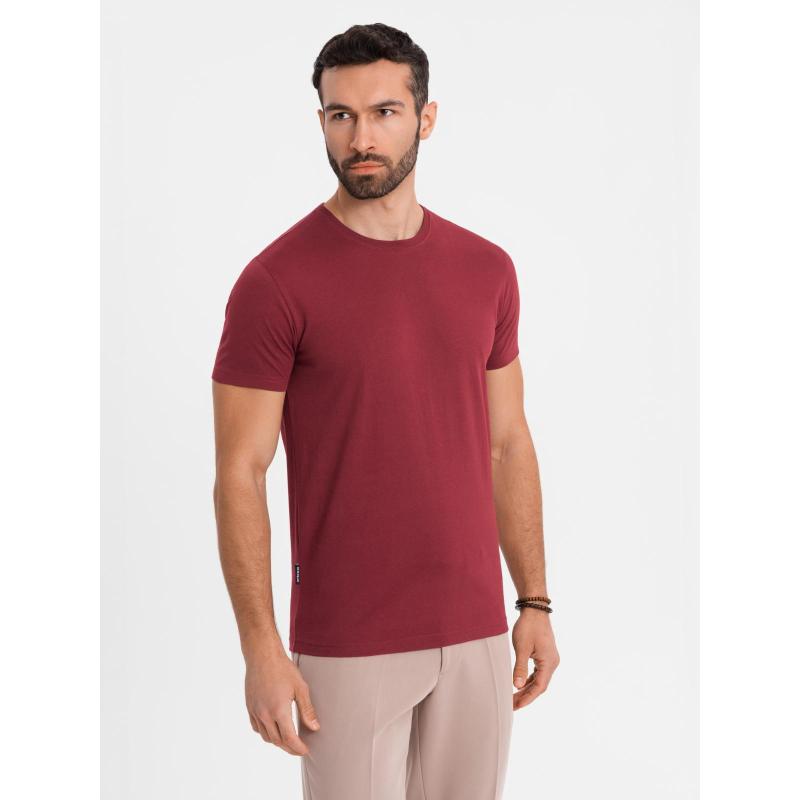 Klasszikus BASIC férfi pamut póló - bordó V16 OM-TSBS-0236