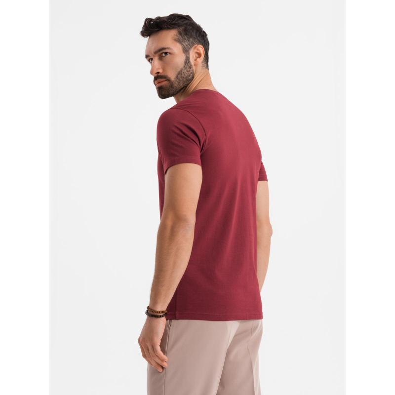 Klasszikus BASIC férfi pamut póló - bordó V16 OM-TSBS-0236