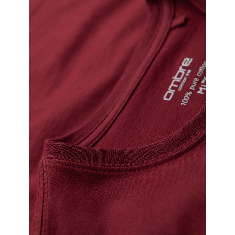 Klasszikus BASIC férfi pamut póló - bordó V16 OM-TSBS-0236