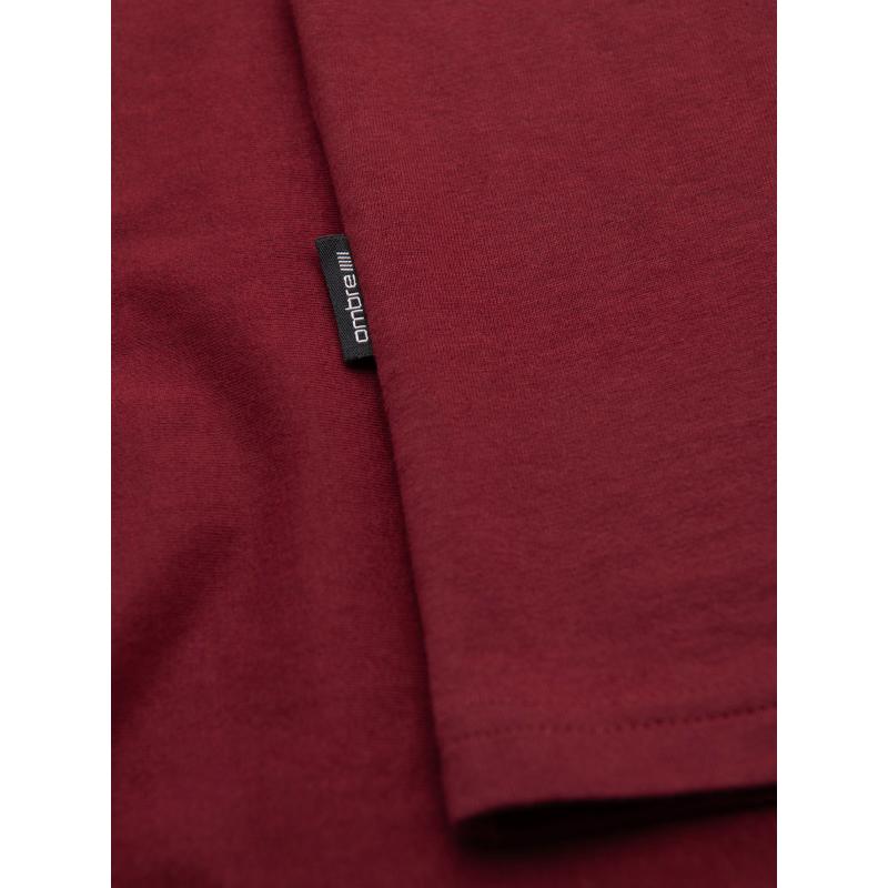Klasszikus BASIC férfi pamut póló - bordó V16 OM-TSBS-0236