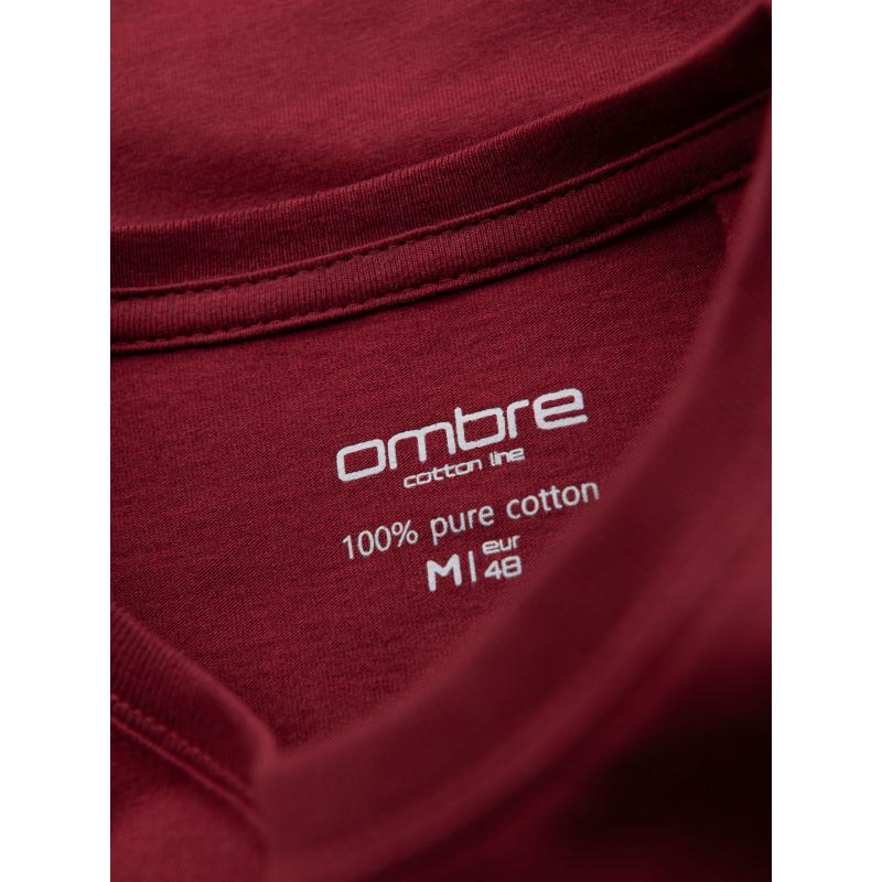 Klasszikus BASIC férfi pamut póló - bordó V16 OM-TSBS-0236