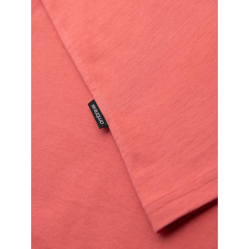 Klasické pánske bavlnené tričko BASIC - koralové V17 OM-TSBS-0236
