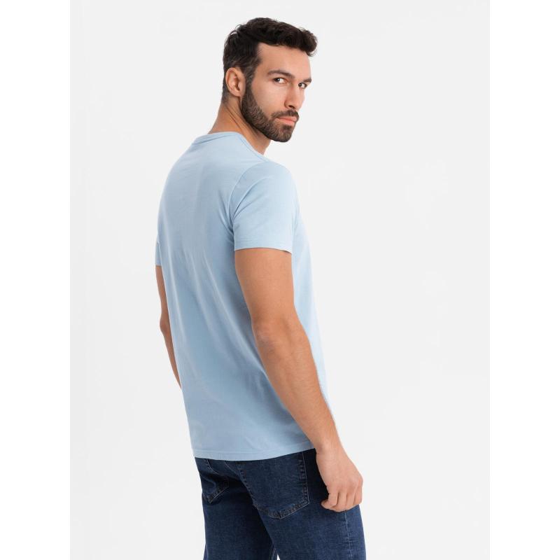 BASIC klasszikus férfi pamut póló - világoskék V19 OM-TSBS-0236