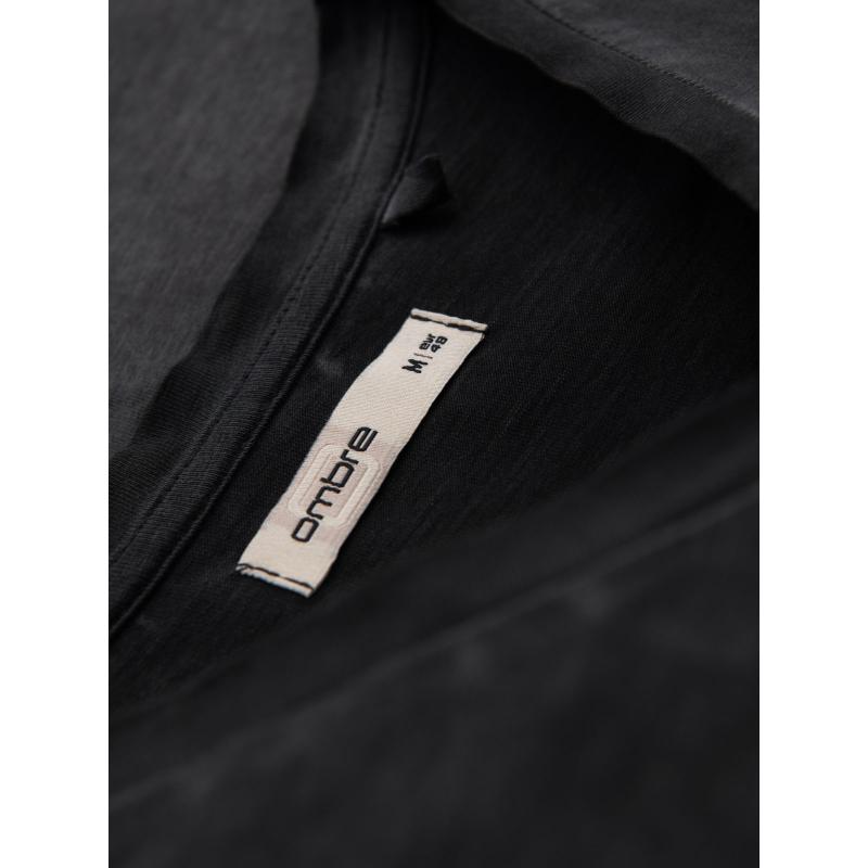 Pánské bavlněné tričko s výstřihem do V a efektem praní - černé V6 OM-TSWT-0242