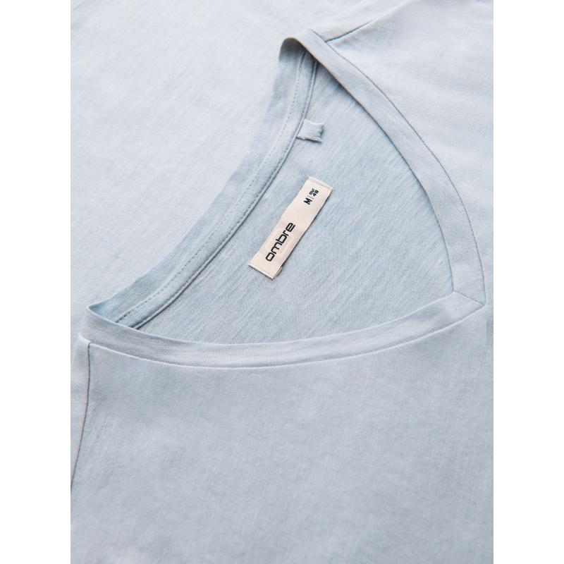 Férfi pamut V-nyakú pulóver mosott hatású - szürke V8 OM-TSWT-0242