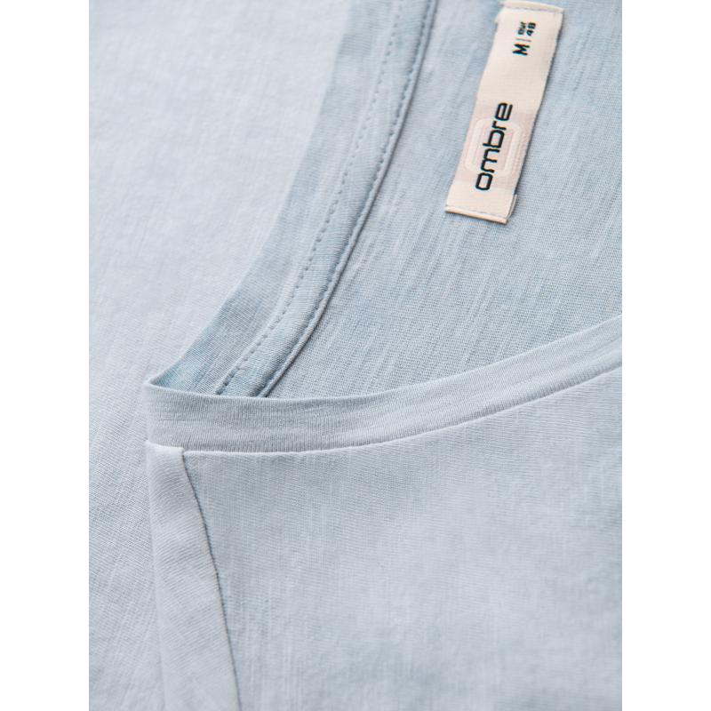 Férfi pamut V-nyakú pulóver mosott hatású - szürke V8 OM-TSWT-0242